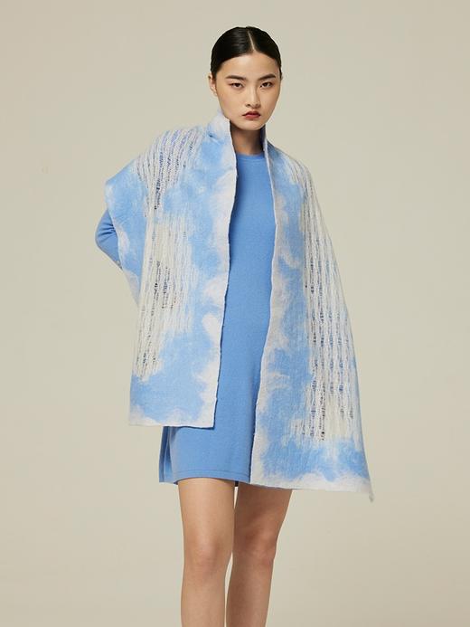 针织羊绒手工毛毡围巾 SJF94P301K 商品图0
