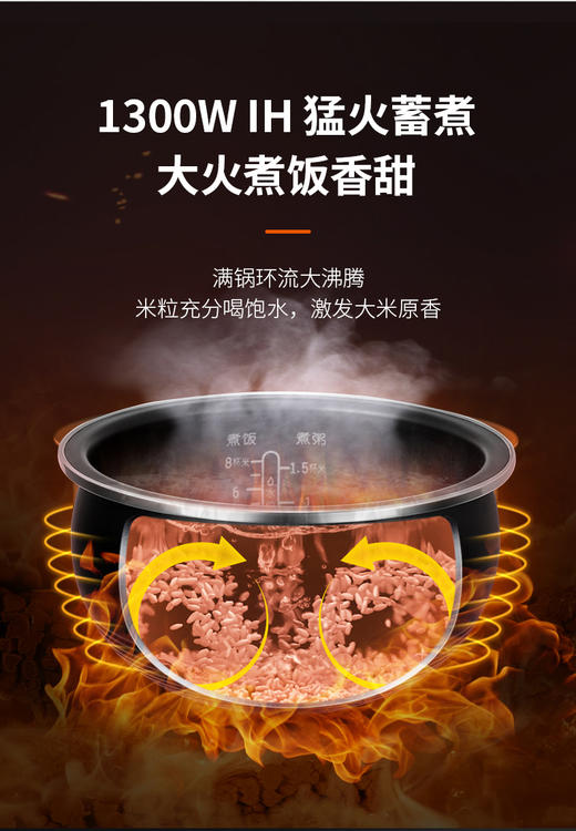 苏泊尔电饭煲家用智能预约煮粥锅40HC53IH电磁加热球釜内胆4-6人 商品图2