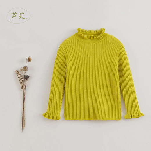 【马克珍妮 芦芙】秋装新款 女童羊毛花边领百搭针织衫221636 商品图2