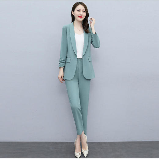 西装套装，秋季新款显瘦气质时尚职业洋气减龄休闲西服两件套HR-ZRX3079 商品图0