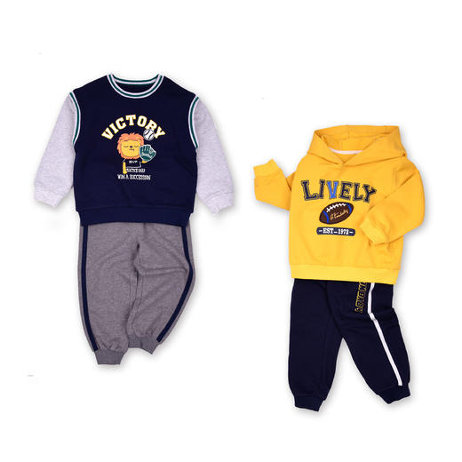 商场同款棉果果秋季新款男童小毛圈潮流假两件套头卫衣百搭时尚M312180222521 商品图3