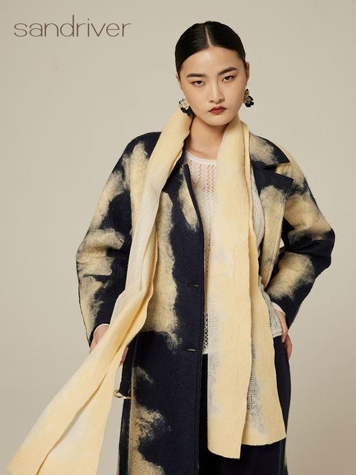 疗愈羊绒|针织羊绒桑蚕丝手工毛毡围巾 SJF94P297K 商品图0