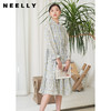 NEELLY纳俪商场同款甜美木耳边碎花连衣裙女收腰A字裙中长裙百搭N22074Y04432 商品缩略图0