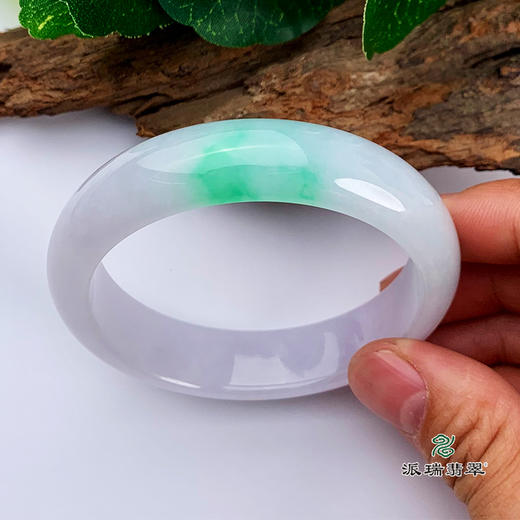 派瑞翡翠 翡翠手镯 糯种 紫色 飘翠 商品图2