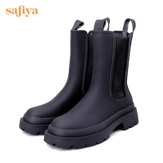 【新品特惠】safiya/索菲娅秋冬酷飒2022冬季新款英伦防泼水厚底增高切尔西靴SF24116091 商品图10