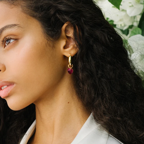 订购6周到｜Annele-Lonely Hearts-紫红色 爱心 耳环［芬兰设计师］