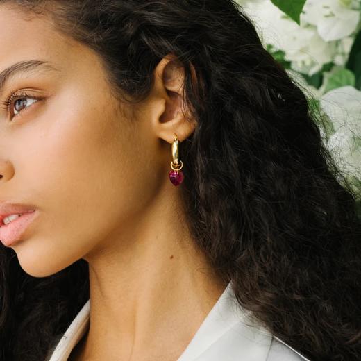 订购6周到｜Annele-Lonely Hearts-紫红色 爱心 耳环［芬兰设计师］ 商品图0