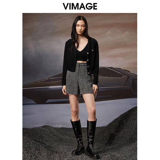 VIMAGE纬漫纪秋季新款百搭修身显瘦开衫外套V1813416 商品图4