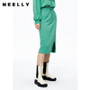 NEELLY纳俪商场同款2022秋季新款松紧腰半身裙女下摆开叉中长款裙N22091E01140 商品缩略图3
