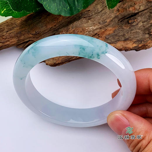 派瑞翡翠 翡翠手镯 糯种 飘花 商品图2
