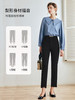 OLrain法式黑色休闲裤女早秋2022年新款显瘦西装阔腿裤九分直筒裤(不配送腰带） 商品缩略图0