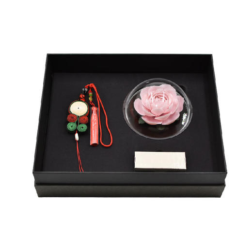 羽诗制造出品 有花在月·芳心套装陶瓷茶花扩香器非遗盘扣文创礼盒 商品图4