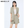 NEELLY纳俪商场同款西装外套女短袖设计感收腰正肩上衣单排扣秋季N22074W04405 商品缩略图2