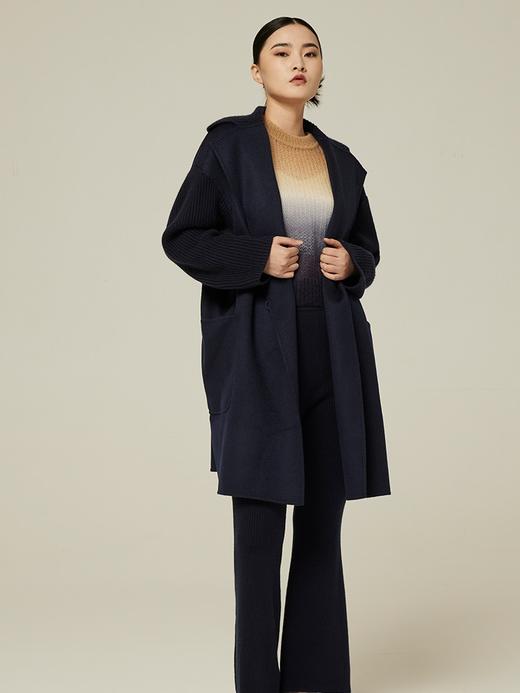 羊绒双面呢针织相拼大衣 SJF94W160K 商品图1