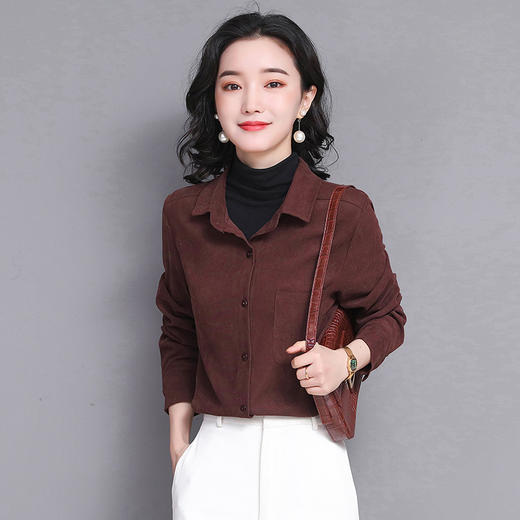 2022秋磨毛宽松遮肉显瘦加厚外搭长袖衬衫 TYL2018 商品图1