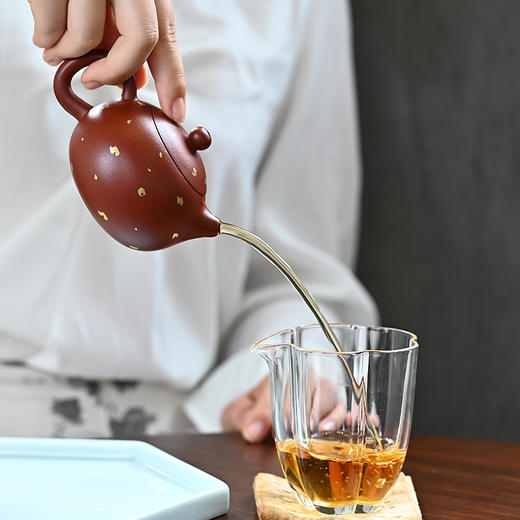 中秋有礼！朱泥大红袍洒金系列 『西施』宜兴原矿紫砂壶 收藏紫砂艺术品 160cc 商品图2