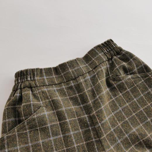 【马克珍妮 芦芙】秋装新款 女童羊毛呢子格纹阔腿裤221805 商品图3