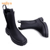 【新品特惠】safiya/索菲娅秋冬酷飒2022冬季新款英伦防泼水厚底增高切尔西靴SF24116091 商品缩略图8