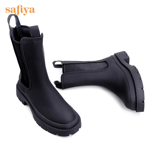 【新品特惠】safiya/索菲娅秋冬酷飒2022冬季新款英伦防泼水厚底增高切尔西靴SF24116091 商品图8