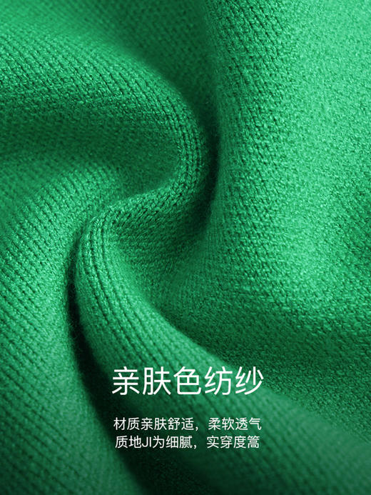 OLrain法式绿色套头毛衣女早秋2022新款宽松显瘦外搭v领马甲上衣 商品图2