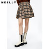 NEELLY纳俪商场同款格纹半身裙女高腰百褶裙百搭A字裙气质短裙N22091E01139 商品缩略图0