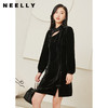 NEELLY纳俪商场同款黑色改良旗袍连衣裙女中式盘扣A字裙秋季新款N22074Y04436 商品缩略图0