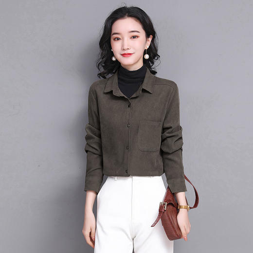 2022秋磨毛宽松遮肉显瘦加厚外搭长袖衬衫 TYL2018 商品图3