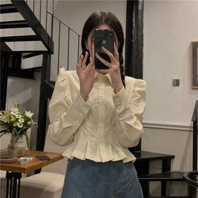 （清仓现货）【社群供G】秋季短款衬衫温柔系穿搭别致上衣小众设计感