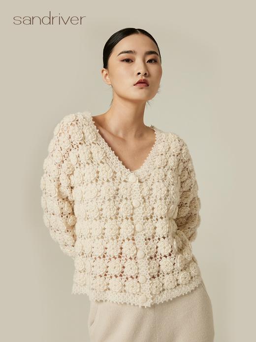 羊绒桑蚕丝手钩外套 SJF94W130W 商品图1