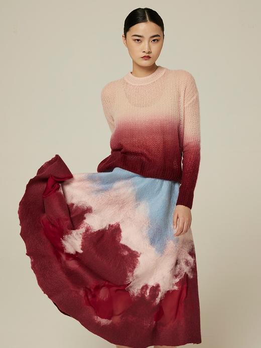 针织羊绒手工毛毡半裙 SJF94W342K 商品图3