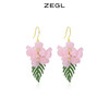 ZEGL粉色花朵耳环女小众设计感高级耳钉2022年新款潮夏季气质耳饰 商品缩略图2