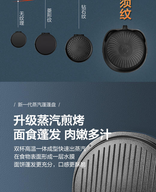苏泊尔电饼铛可拆洗家用双面加热多功能加深加大可拆卸深JD30RQ09 商品图2