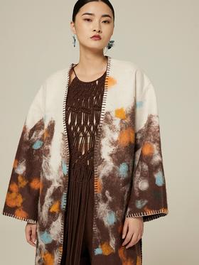 手工羊绒毛毡大衣 SJF94W180W