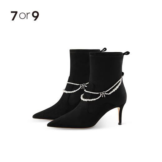 双层圆珠碎钻蝴蝶结脚踝链 商品图3