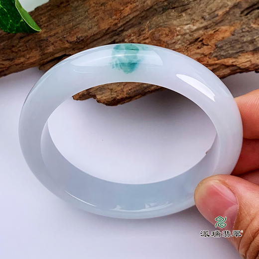 派瑞翡翠 翡翠手镯 糯种 飘花 商品图3