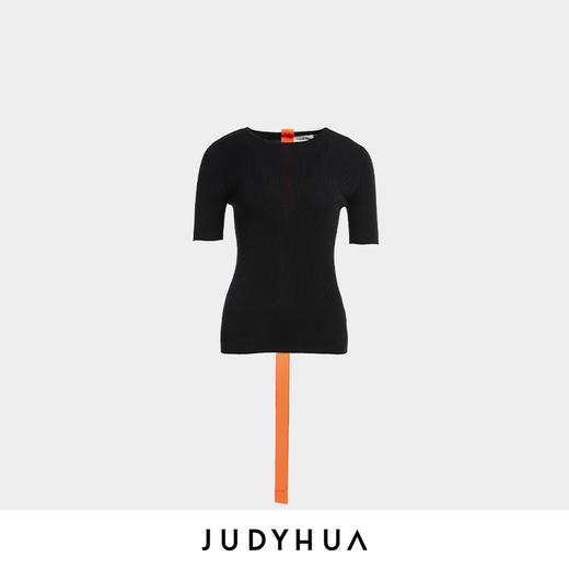 JUDYHUA 背拼接绳设计针织短袖上衣 商品图3