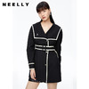 NEELLY纳俪商场同款撞色风衣女中长款收腰系带单排扣大翻领外套N22091F01135 商品缩略图3