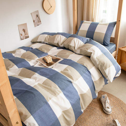 【学生三件套】格纹学生全棉三件套学生床品男生女生0.9M/1.0M/1.2M床 商品图4