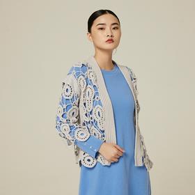 大V领手钩针织羊绒外套 SJF94W225K