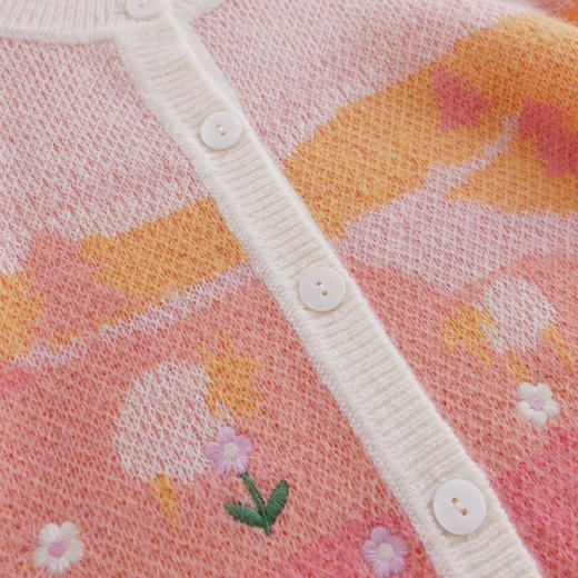 【马克珍妮 芦芙】秋装新款 女童圆领针织开衫儿童毛衣221651 商品图4