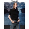 VIMAGE纬漫纪秋季新款半高领纯色舒适套头小上衣V1813418 商品缩略图0