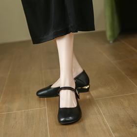 ZHR女鞋春秋新款浅口单鞋女低跟方头奶奶鞋甜美日系玛丽珍JK鞋夏