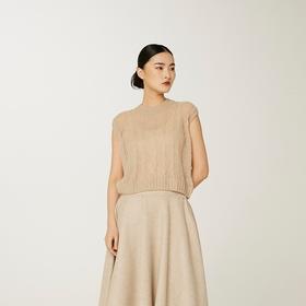 羊绒桑蚕丝圆领背心 SJS94W110K