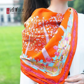 清华水木拾萃-生生不息款方丝巾