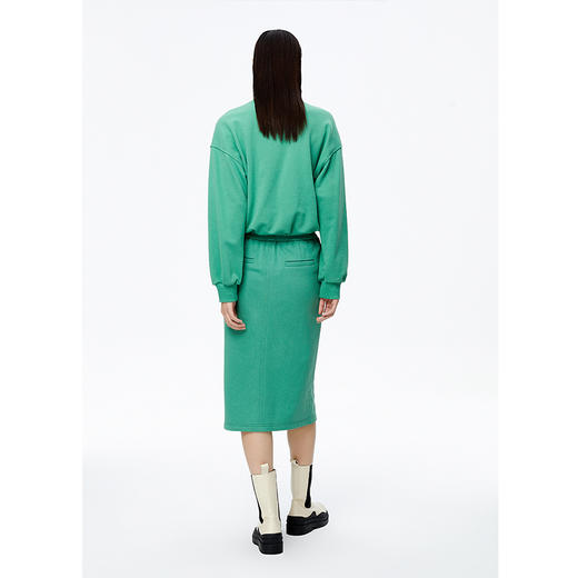 NEELLY纳俪商场同款2022秋季新款松紧腰半身裙女下摆开叉中长款裙N22091E01140 商品图4