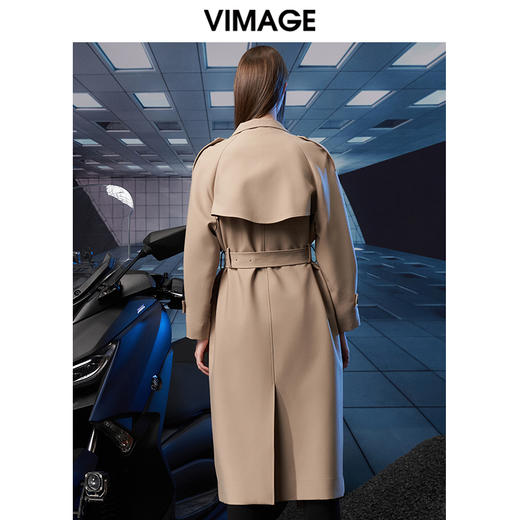 VIMAGE纬漫纪秋季新款洋气经典翻领束腰显瘦风衣外套女V1804404 商品图5