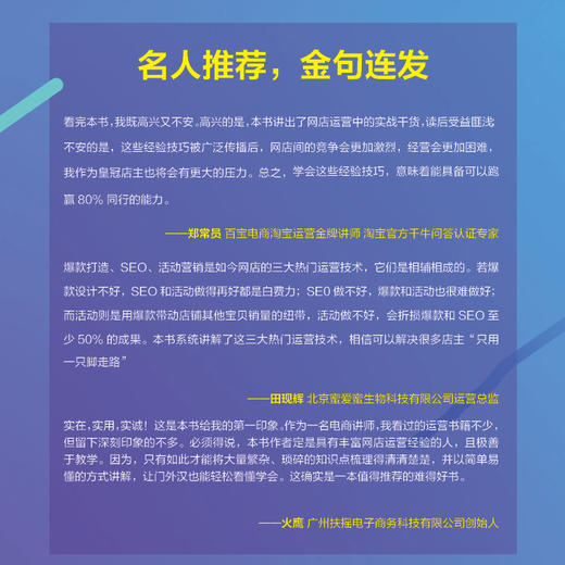 (仓发) 淘宝天猫网店运营从入门到精通 爆款打造 SEO实战 活动营销一本就够（异步图书出品）/人民邮电出版社/蒋晖/9787115506320 商品图4