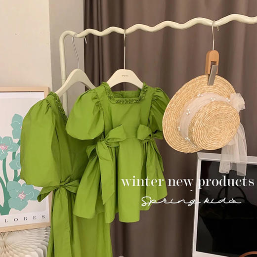 裁缝学苑QZ36 亲子新款连衣裙纸样女装夏季一家三口蝴蝶结泡泡袖 商品图2