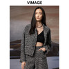 VIMAGE纬漫纪秋季新款粗花呢气质修身显瘦时尚格子短外套V1803417 商品缩略图0