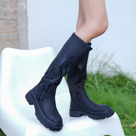 【春节不打烊】Safiya/索菲娅长筒靴2022冬季新款潮酷炸街防泼水真皮厚底显瘦长靴女  SF24117143 商品图9